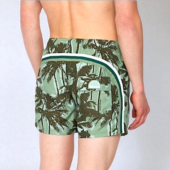 Sundek floral palm trees print swimsuit repreve in Green Dust men's M NWOT - Picture 1 of 11